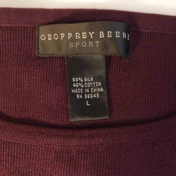 GEOFFREY BEENE SPORT BURGUNDY SWEATER - Picture 3 of 3